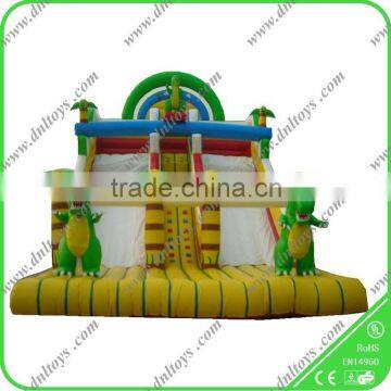 tropical theme dual lane slip n slide for commercial use