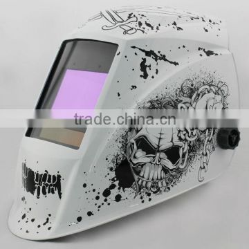 Skull decal welding helmet