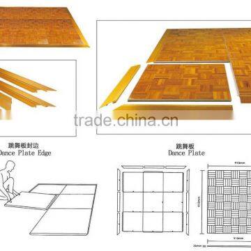 RP New Good Quality Interlocked Wood Portable Dance Floor For Sale With Trolley