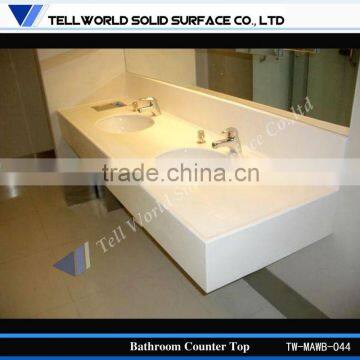 Glacier white acrylic resin commercial bathroom countertop