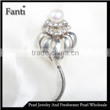 Freshwater pearl brooch wholesale/ real pearl brooch wholesale