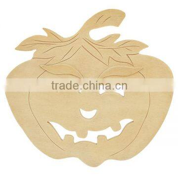 Hot selling solid pine handmade unfinished cheap wooden carved halloween pumpkin