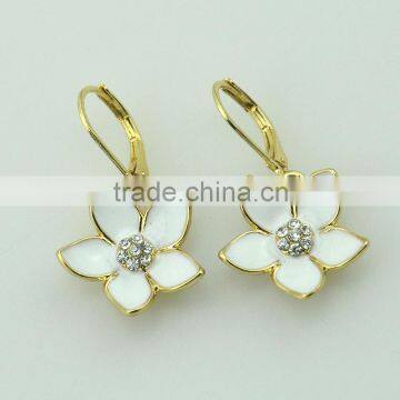 Wholesale Gold Chain Enamel Flower Rninestone Fashionable Jewelry Necklace Set photo-2