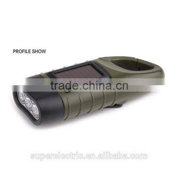 High quality customized hand-operated creed solar led flashlight