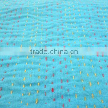 RTHKG-6 Traditional Handmade Purple Paisley Cotton Fabric Patchwork Gudri Throw Kantha Vintage Bedspread Wholesaler Jaipur photo-5