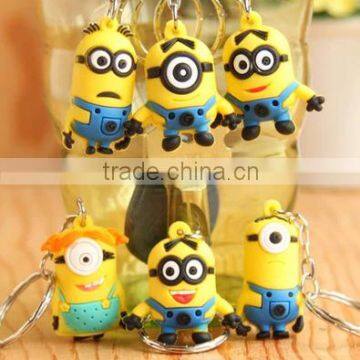 Minions keychian / creative minions rubber keychain