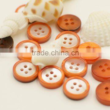 Natural Mop Shell Button With Coated Round Rid