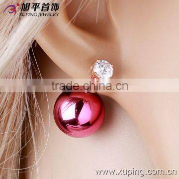 2015 Fashion Xuping Jewelry Gold Plated Jewelry Earrings With Colorful Zircon