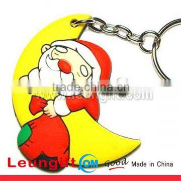 promotion soft rubber Christmas father keychain