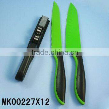 Non-stick knife and sharpener box set