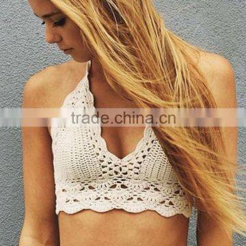 Handmade crochet hollow bikini top