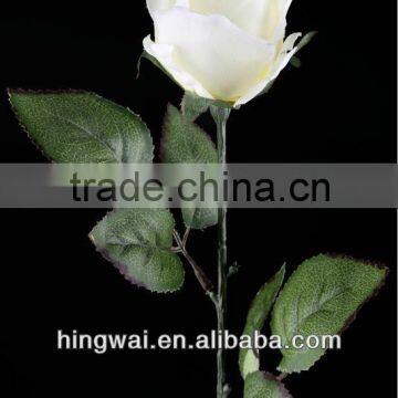 64 cm Artificial Flower Single Rose Bud Spray with 6 Leaves