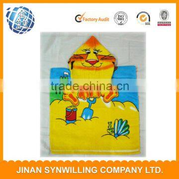 poncho hooded towel 100% Cotton Beach Towels for Kids Printed Beach Towels