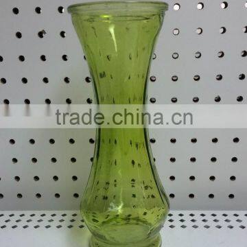 Interior decoration with colorful glass vase