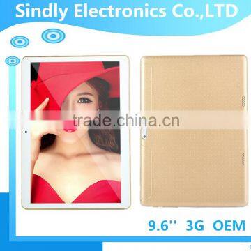 2016 New Arrival 9.6 inch touch screen tablet pc android 5.0 IPS 1280*800 quad core phablet pc