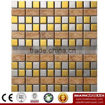 IMARK Electroplated Color Glass Mix Ceramic Mosaic Tiles (IXGC8-062) for back splash mosaic wall art