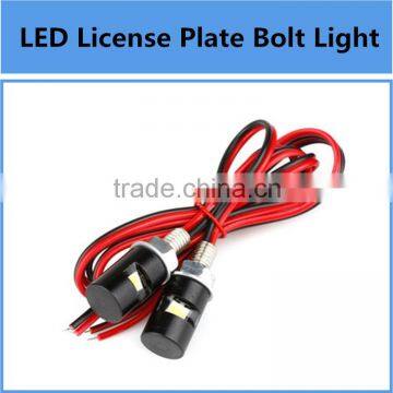 2x White LED Motorcycle & Car License Plate Screw Bolt Light Blub Kit 12V