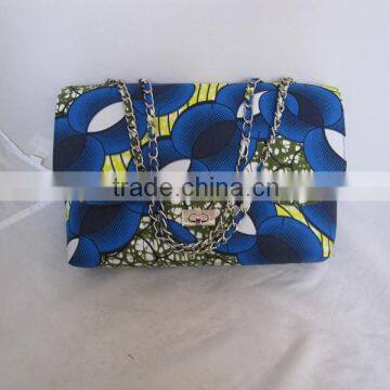 African Printed Wax Fabric and Leather Bag photo-4