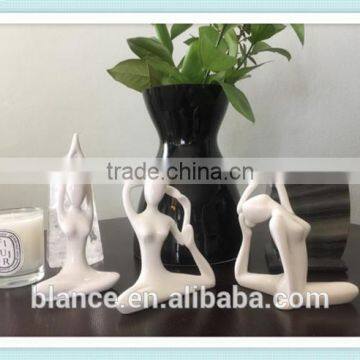 Small White Yoga Ring Holder Ceramic Female Statue Design