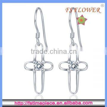 FS FLOWER - Cross Hollow Diamond Pendants Earrings