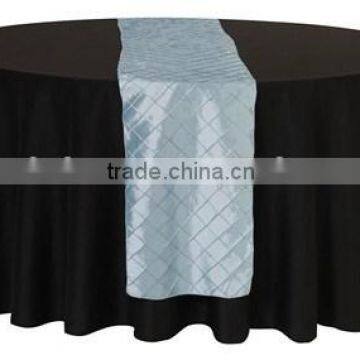 Attractive New Design Light Blue Taffeta Table Runner for Decorative Banquet