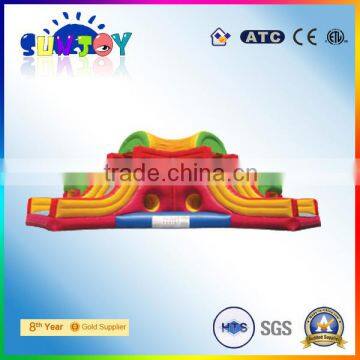 Sunjoy embroidery design custom amusement park equipment big inflatable water slide for sale