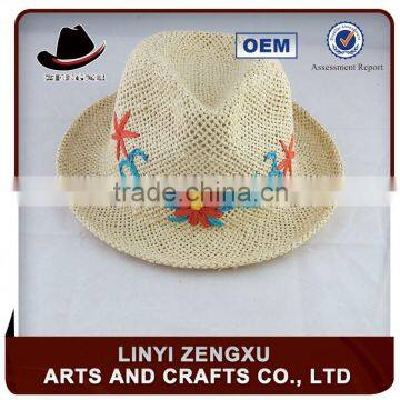 cheap hot sale colorful straw fedora hats