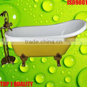 100% Pure Acrylic classic bathtub with brass legs