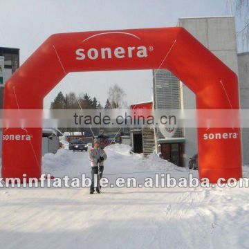 red outdoor inflatable advertising finish line arch