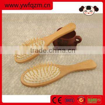 Wooden handle massager hair brush