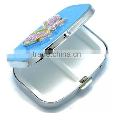 Portable Rectangle Metal Pill Box With 2 Compartment photo-3