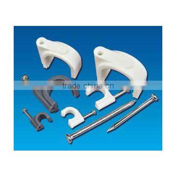 professional 20mm grey Wenzhou wire plastic nail hook cable clip (SG) with nail PE white