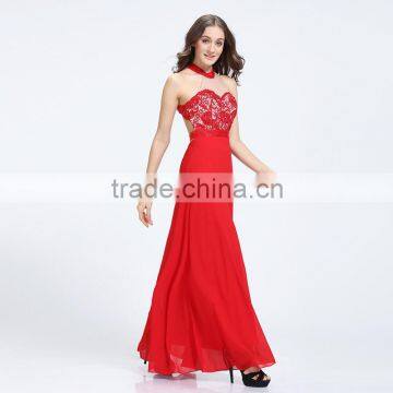 V-1031 Hot Red Chiffon Latest Designs Unique Gorgeous Prom Dress 2016 photo-3