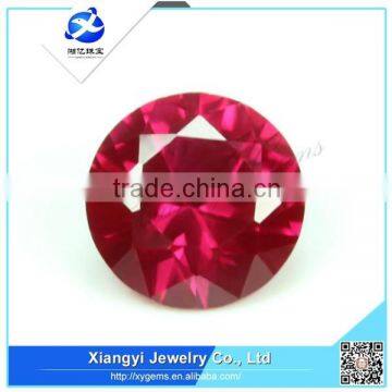 2015 newest products round diamond cut lab created ruby stone for jewelry