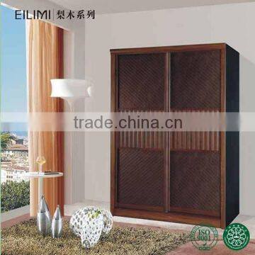 Scratch resistant wood sliding wardrobe closet for bedroom decoration