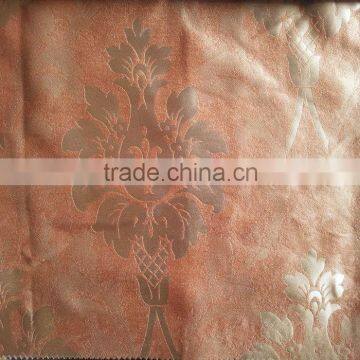 100%Polyester Luxury Damask Jacquard Blackout Fleece Fabric Curtain