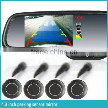 parking sensor rear view mirror monitor with 4.3 inch LCD monitor and car reversing aid camera