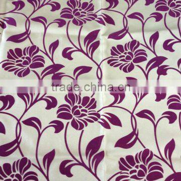 New Arrival 100% polyester flock fabric for sofa with flower pattern