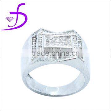 Wholesale micro pave zircon 925 silver high quality men ring