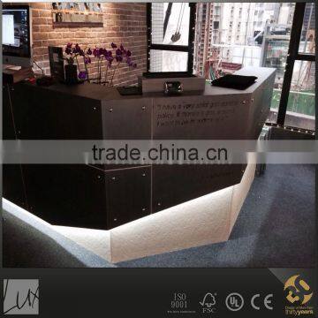 Trendy design of store shop metal colors information counter