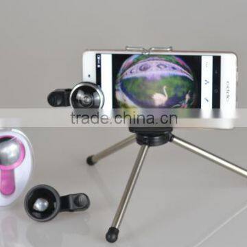 Full Set Cell Phone Lens 3 In 1 Clip-on Fish Eye Lens 180 Degree Universal For Fisheye Lens