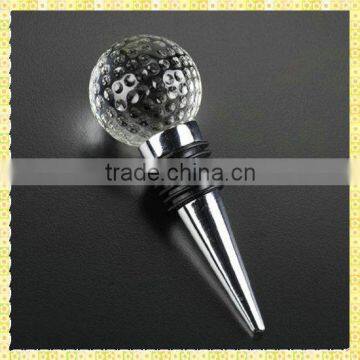 Delicate Glass Golf Ball Wine Stopper For Office Decoration