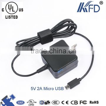 UL approved 5V 2A wall charger hot in USA market