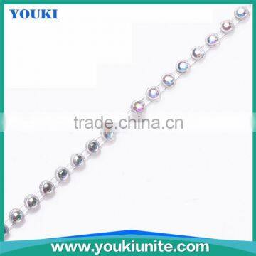 silver color flower design decoration plastic chain