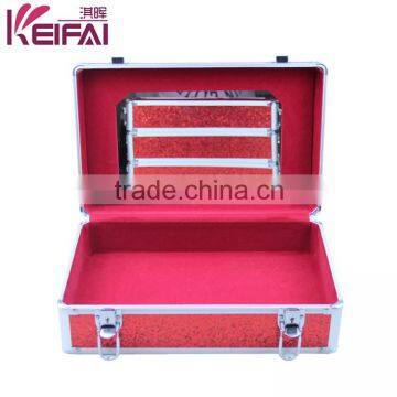 Personalized Most Popular Products Red Sequin PU Antique Professional Cosmetic Case photo-6
