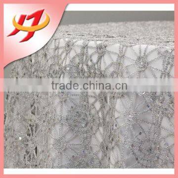 chemical lace embroider table cloth silver overlay, wedding table cloth