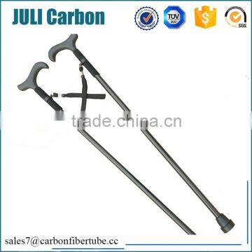 Juli professional manufacturer high quality custom high strenght carbon fiber walking stick/crutch