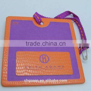 Smooth embossed leather luggage bag hangtag