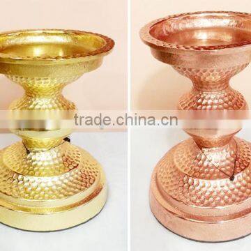 New Gold Plating Candle Holder, Copper Plating Pillar Holder for Home & Wedding Decoration
