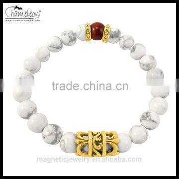 Chameleon White Turquoise Stone Bead Bracelet Jewelery Accessories For Women
